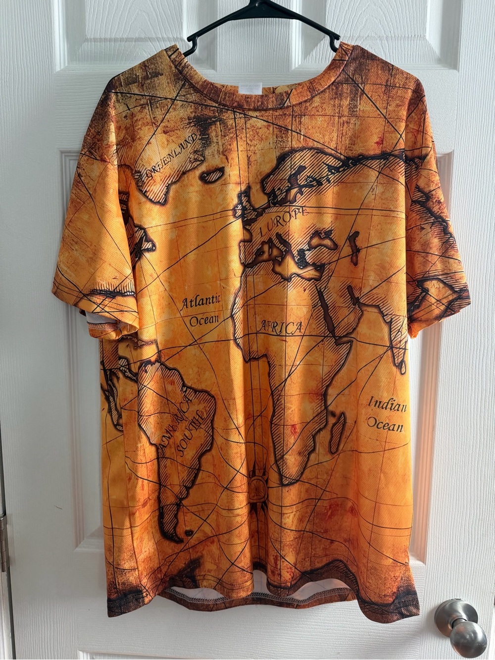 Map Graphic Tee in Golden Amber